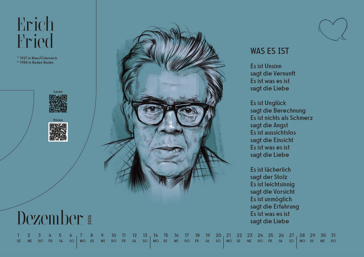 Rausverkauf! Lyrik13-Wandkalender für 10 Euro