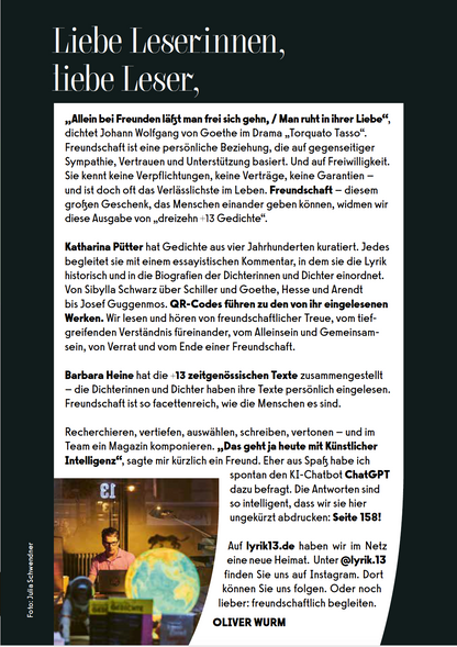 dreizehn +13 Gedichte (6) / Freundschaft
