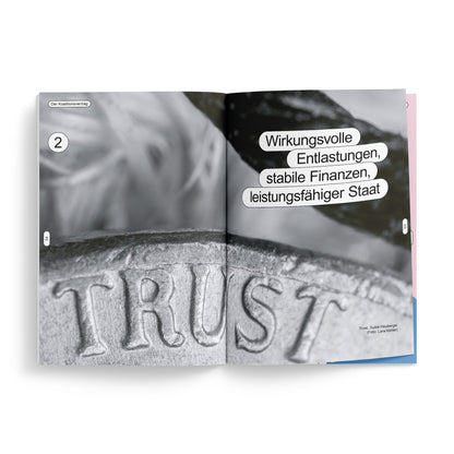 50% REDUZIERT: Der Koalitionsvertrag als Magazin